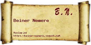 Beiner Nemere névjegykártya